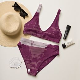 Bbluna60 Burgundy Recycled High-Waisted Bikini