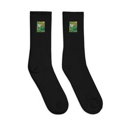 Nathy White Rose Embroidered Crew Socks 