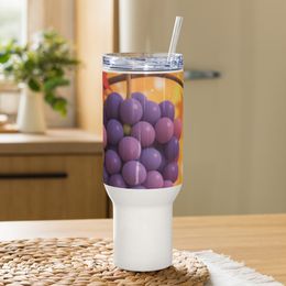 Bbluna60 Grapes Travel Mug with a Handle