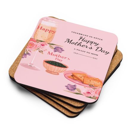 2Mother's Day Cork-Back Coaster