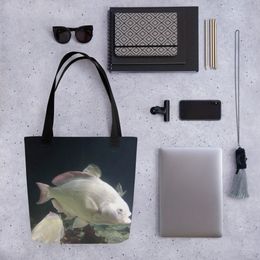 ZAG White Fish Tote Bag
