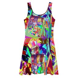 Bluna60 Abstract Desk Skater Dress
