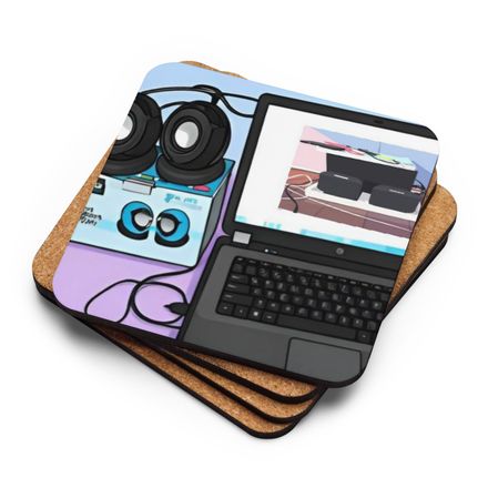 Juvy Laptop Cork-Back Coaster