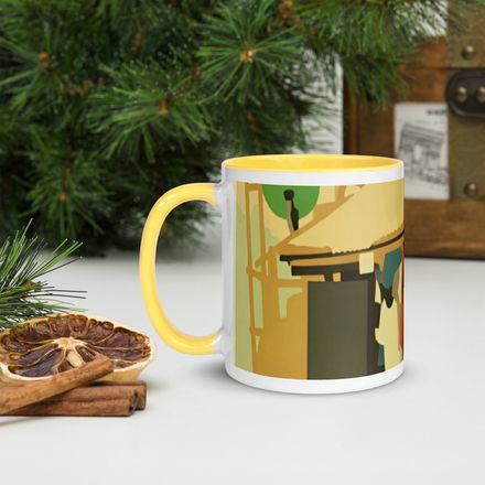 Glen Poverty Chic Ceramic Mug with Color Inside