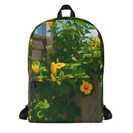Nathy Yellow Gumamela  Backpack