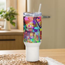 Bluna60 Abstract Desk Travel Mug with a Handle