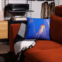 ZAG Orange Jellyfish Throw Pillowcase