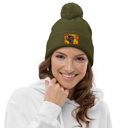 Bbluna60 Grapes Pom-Pom Beanie 