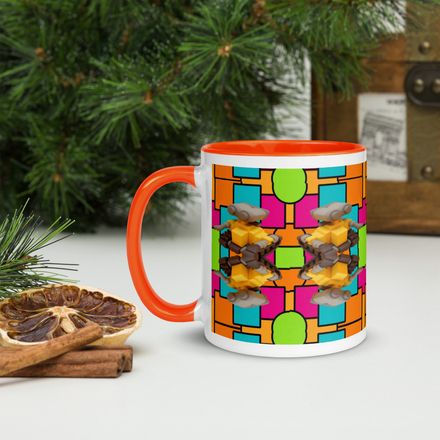 Bbluna60 Robot Ceramic Mug with Color Inside