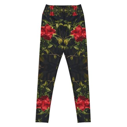 Nathy Red Rose Yoga Leggings