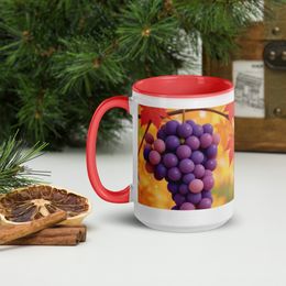 Bbluna60 Grapes Ceramic Mug with Color Inside