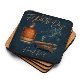 2Father's Day Cork-Back Coaster