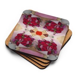 Linda's Roses Cork-Back Coaster