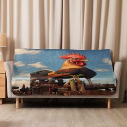 Lyn2x Rooster Sublimated Sherpa Blanket
