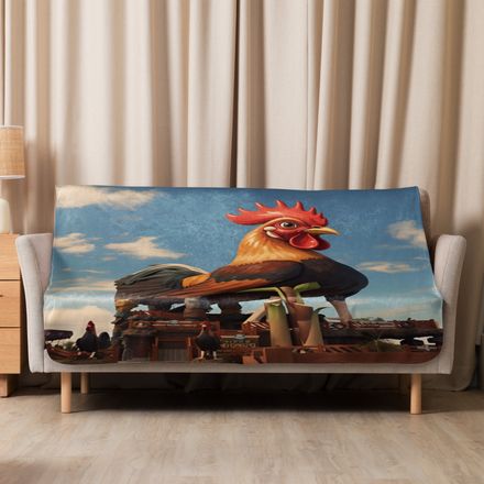 Lyn2x Rooster Sublimated Sherpa Blanket