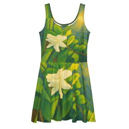 Nathy White Rose Skater Dress