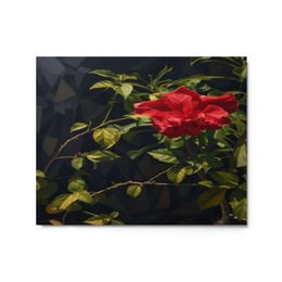 Nathy Red Rose Glossy Metal Print (in)