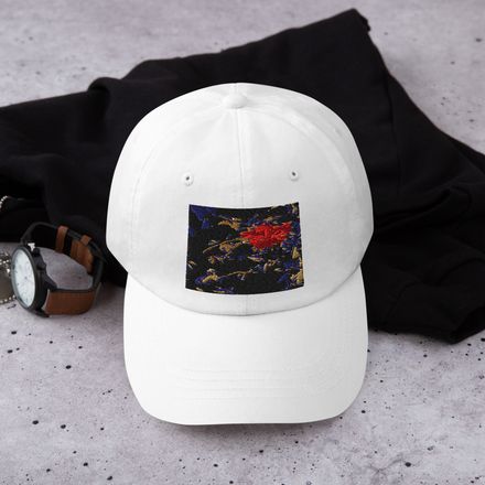 Nathy Red Rose Embroidered Dad Hat