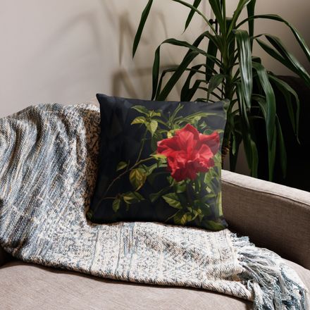 Nathy Red Rose Throw Pillowcase