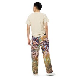 ZAG Orange Corals Unisex Wide-Leg Pants