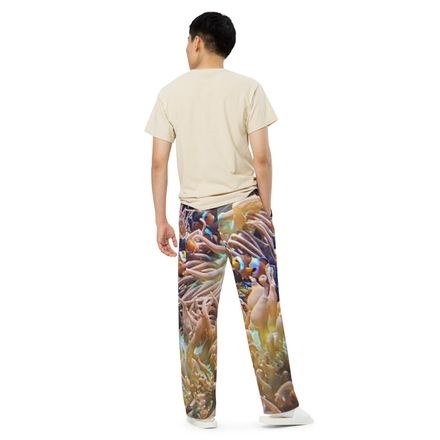 ZAG Orange Corals Unisex Wide-Leg Pants
