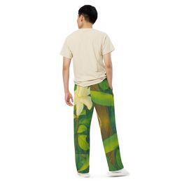 Nathy White Rose Unisex Wide-Leg Pants