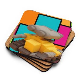 Bbluna60 Robot Cork-Back Coaster