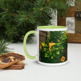 Nathy Yellow Gumamela Ceramic Mug with Color Inside