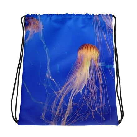 ZAG Orange Jellyfish Drawstring Bag