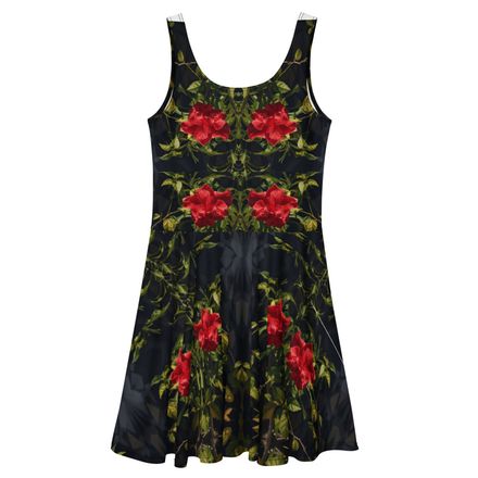 Nathy Red Rose Skater Dress