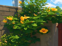 3D Yellow Gumamela 