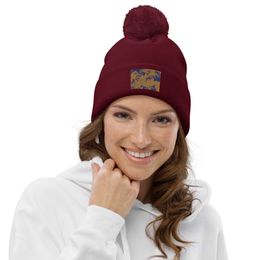ZAG Orange Corals Pom-Pom Beanie