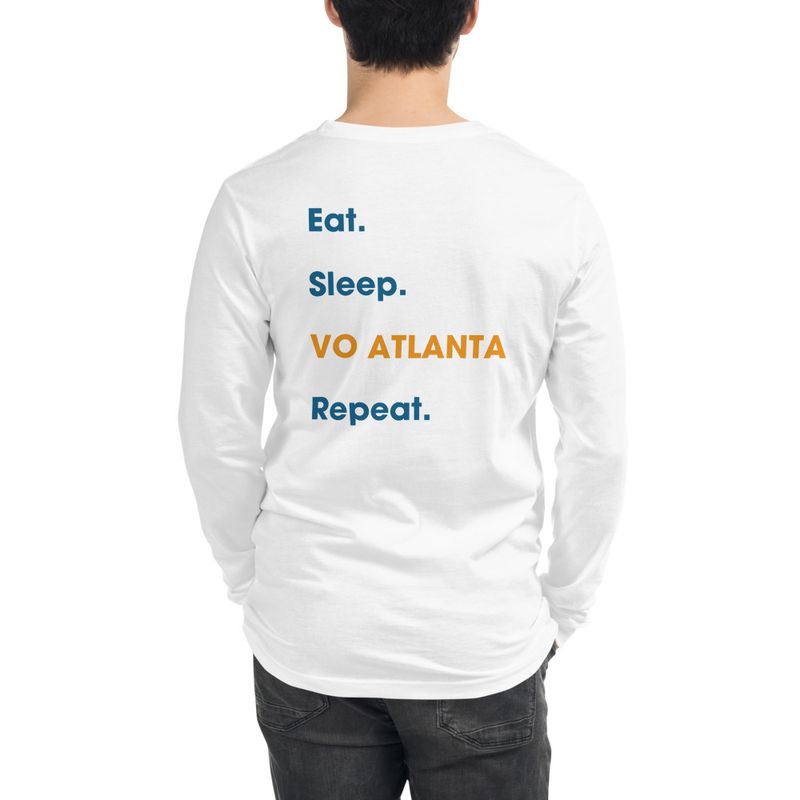 Unisex Eat. Sleep. VO Atlanta. Repeat. Undated Long Sleeve T-Shirt 
