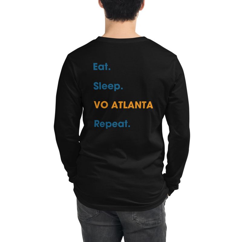 Unisex Eat. Sleep. VO Atlanta. Repeat. Undated Long Sleeve T-Shirt 