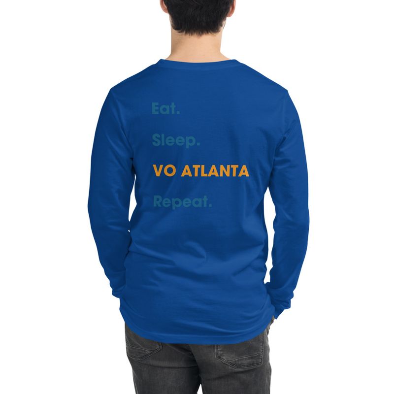 Unisex Eat. Sleep. VO Atlanta. Repeat. Undated Long Sleeve T-Shirt 