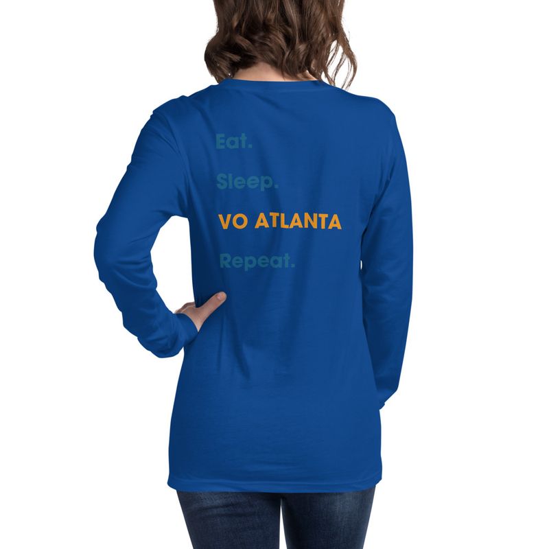 Unisex Eat. Sleep. VO Atlanta. Repeat. Undated Long Sleeve T-Shirt 