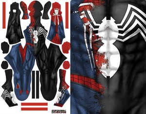 HALF PS4 SPIDEY half symbiote pattern file