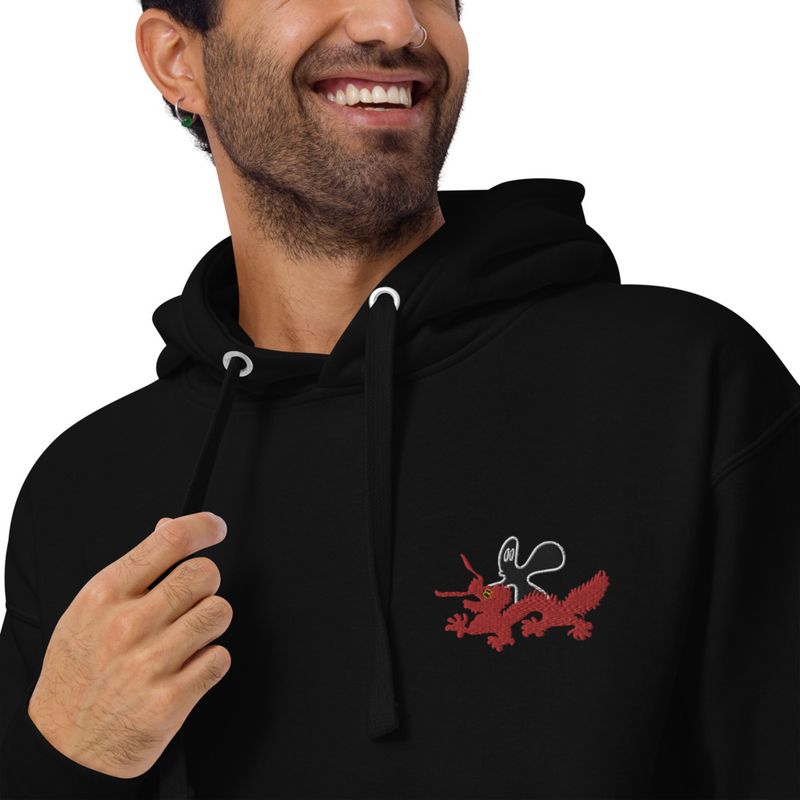 chinese new year od the dragon small embroidery back front