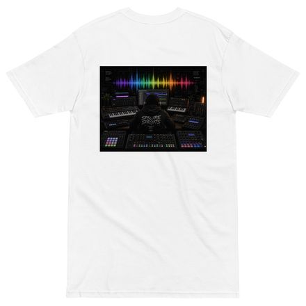 Spectre Sprouts Producer’s Frequency T-Shirt – Embroidered Front &amp; Studio Back Art (white)