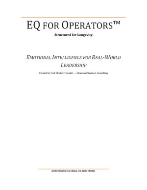 EQ for Operators: Emotional Intelligence for Real-World Leadership