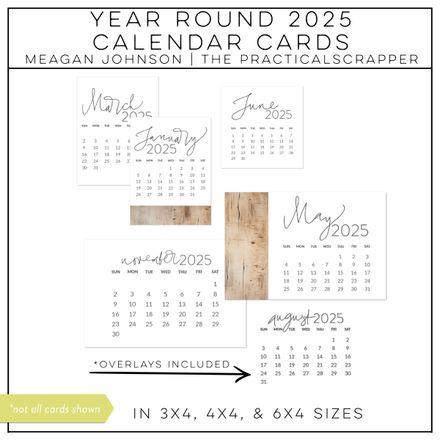 Year Round 2025 Calendar Cards