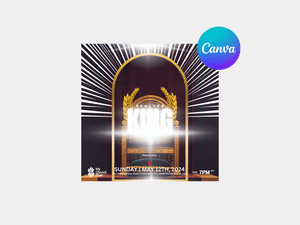 Fully Editable Canva Church Flyer: Exalted One, Throne