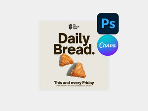 Weekly Church Service Flyer Template - Daily Bread