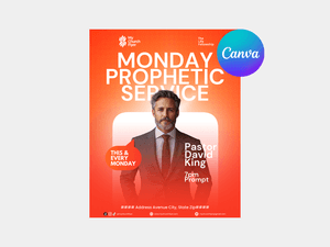 Monday Prophetic Service Flyer Template - Canva