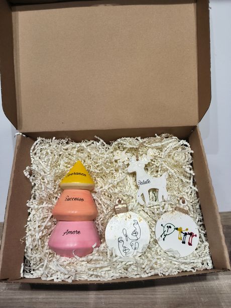 Cofanetto albero della vita con candele e buoni auspicio +3 palline emozionali 