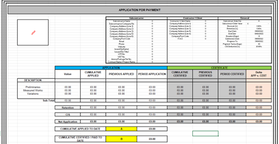Payment Application (AFP) Template