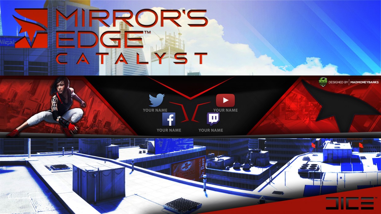 Mirror's Edge Catalyst YouTube Channel Banner Template