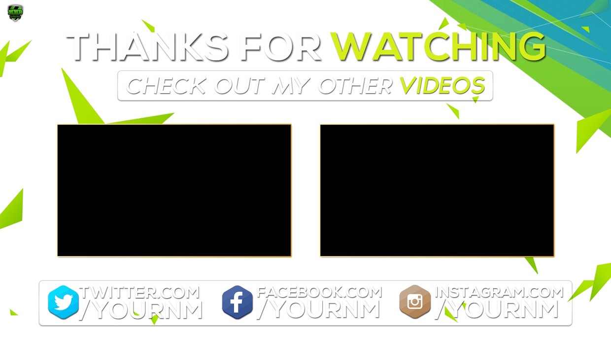 Vibrant Outro Card Template with Extras