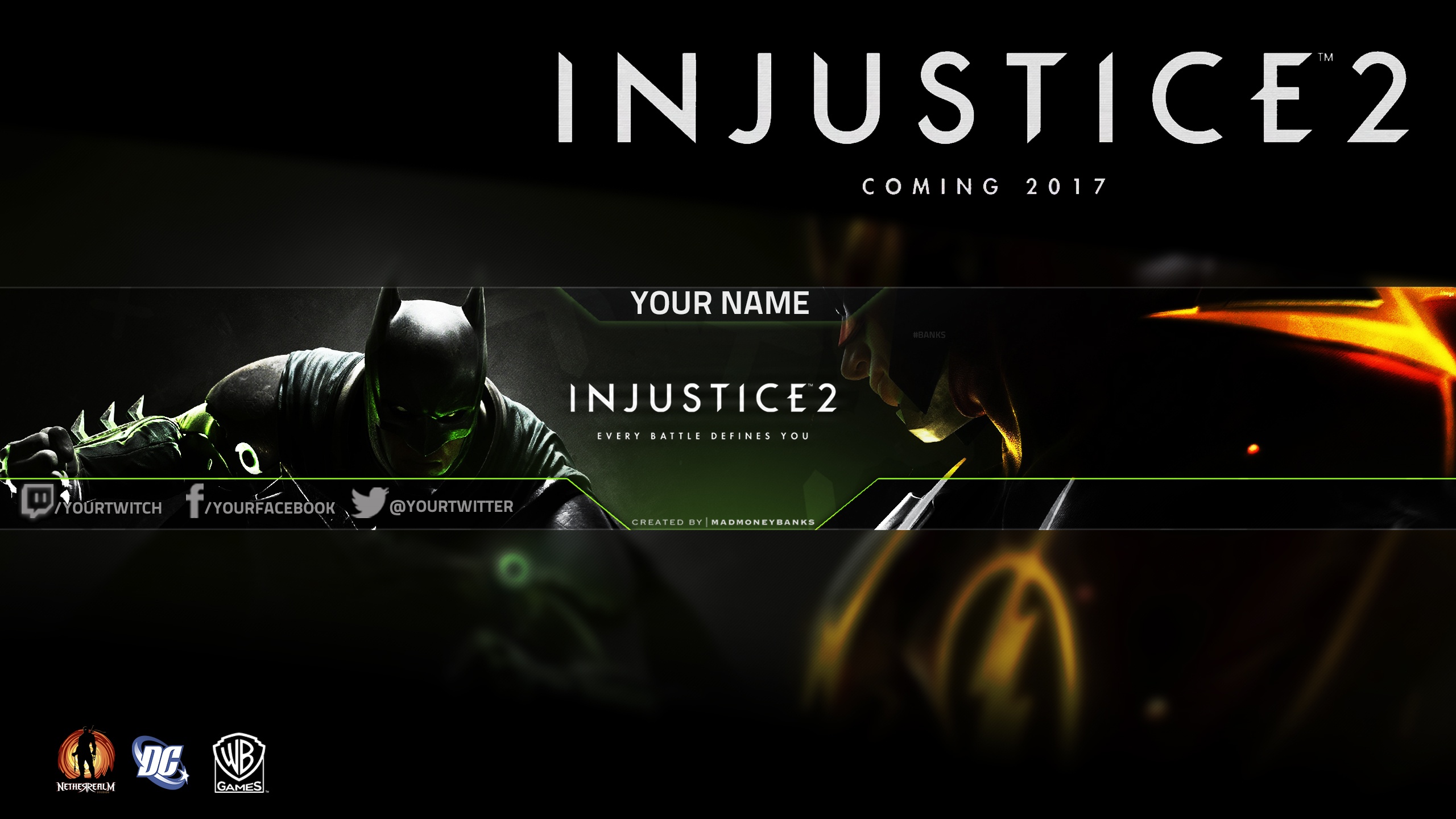 Injustice 2 YouTube Channel Banner Template