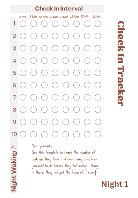 FREE Check In Tracker - Sleep Training Tools